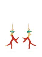 Lizzie Fortunato Napoli Coral Gold-plated Brass Drop Earrings