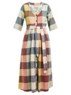 Matchesfashion.com Ace & Jig - Leelee Checked Cotton Midi Dress - Womens - Multi