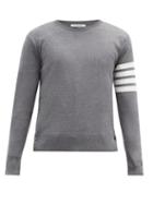 Matchesfashion.com Thom Browne - Four-bar Buttoned Wool Sweater - Mens - Grey