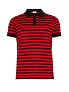 Saint Laurent Striped Cotton-piqu Polo Shirt