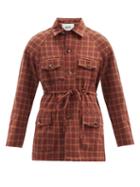 Matchesfashion.com Bode - Hillsdale Sunset Belted Plaid Wool Jacket - Mens - Orange