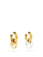 Matchesfashion.com Timeless Pearly - Mismatched Crystal & 24kt Gold-plated Earrings - Womens - Crystal