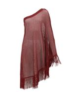 Matchesfashion.com Missoni Mare - One-shoulder Metallic Crochet-knitted Kaftan - Womens - Burgundy