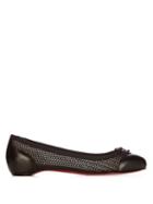 Matchesfashion.com Christian Louboutin - Miss Mix Mesh And Leather Flats - Womens - Black