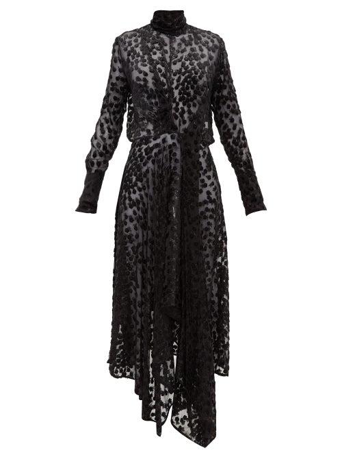 Matchesfashion.com Petar Petrov - Dyan Leopard Devor Ruched Front Dress - Womens - Beige Print