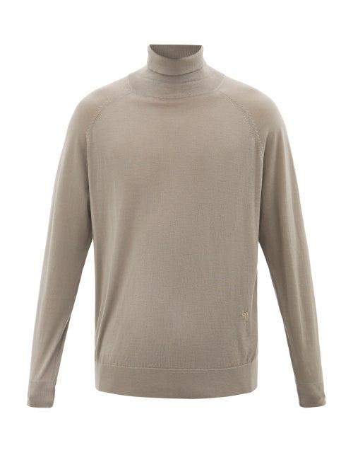 Nanushka - Zade Logo-embroidered Merino-wool Sweater - Mens - Grey