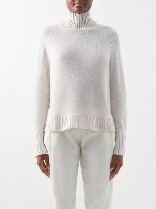 Allude - High-neck Cashmere Sweater - Womens - Ivory