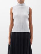Pleats Please Issey Miyake - Technical-pleated Sleeveless Top - Womens - Light Grey