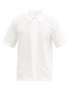 Matchesfashion.com Sfr - Suneheim Short-sleeved Striped Cotton-blend Shirt - Mens - White
