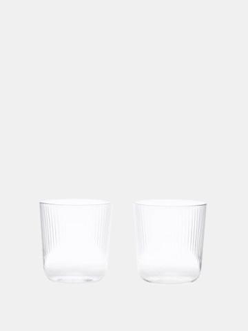 R+d.lab - Set Of Two Luisa Ridged-glass Wine Tumblers - Clear