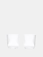 R+d.lab - Set Of Two Luisa Ridged-glass Wine Tumblers - Clear