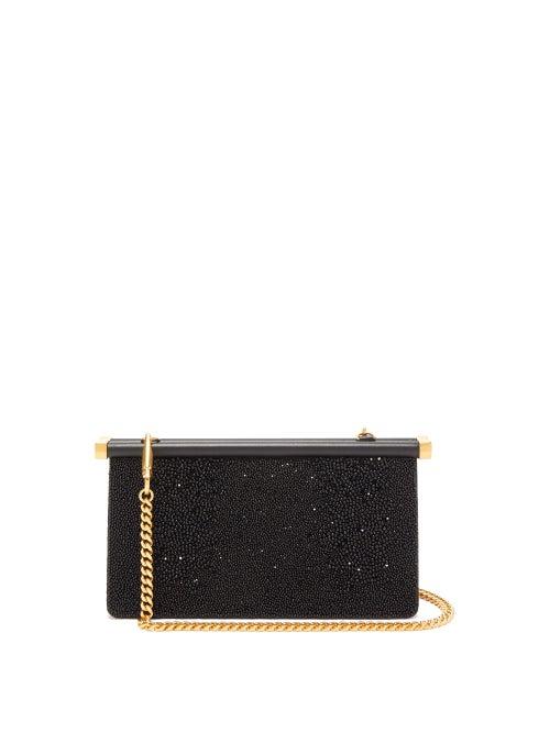 Matchesfashion.com Valentino Garavani - Carry Secrets Bead-embellished Clutch - Womens - Black