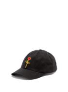 Matchesfashion.com Palm Angels - Red Rose Embroidered Cap - Mens - Black