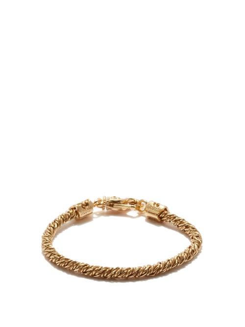 Emanuele Bicocchi - Rope 24kt Gold-pleated Sterling-silver Bracelet - Mens - Silver