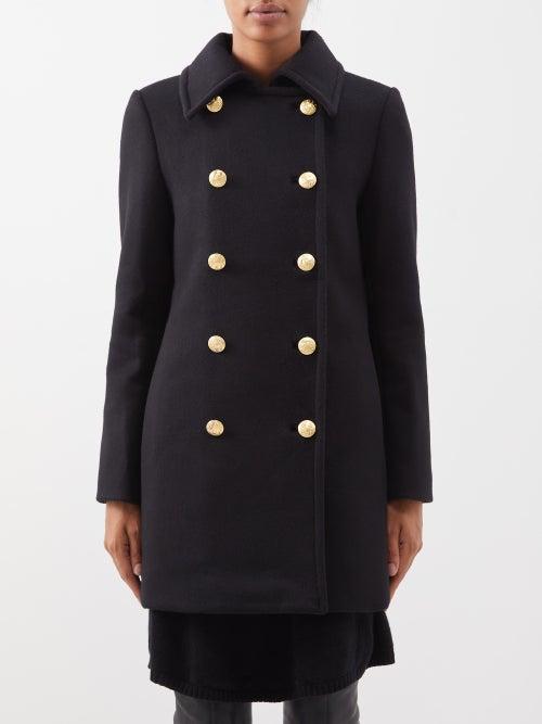 Nili Lotan - Melina Double-breasted Wool Peacoat - Womens - Black
