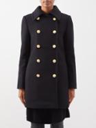 Nili Lotan - Melina Double-breasted Wool Peacoat - Womens - Black