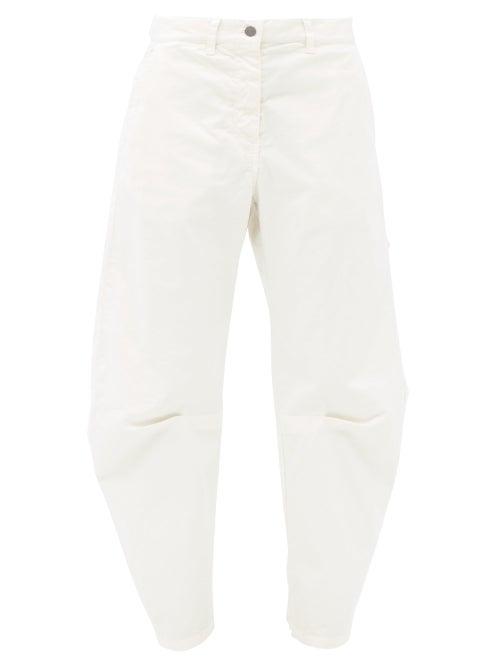 Matchesfashion.com Nili Lotan - Carpenter Pleated-leg Cropped Jeans - Womens - Cream