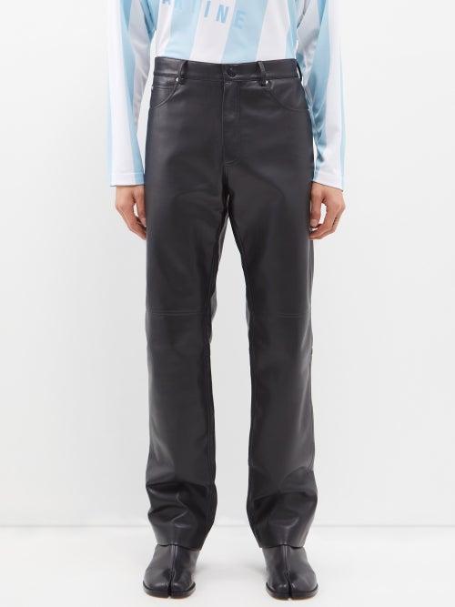 Martine Rose - Faux-leather Trousers - Mens - Black
