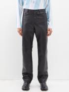 Martine Rose - Faux-leather Trousers - Mens - Black