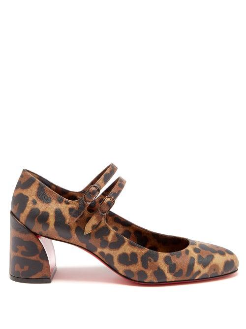 Christian Louboutin - Miss Jane Leopard-print Leather Pumps - Womens - Leopard