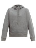Matchesfashion.com Neil Barrett - Logo Print Cotton Hooded Sweatshirt - Mens - Grey