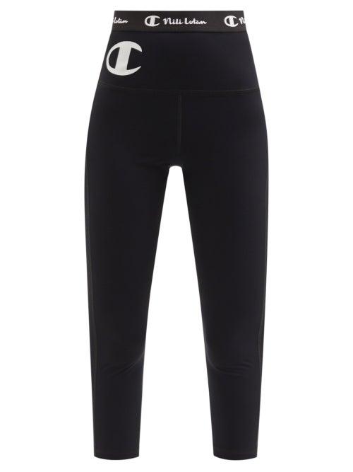Nili Lotan X Champion - Cropped Technical-jersey Leggings - Womens - Black