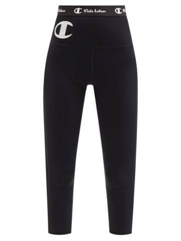 Nili Lotan X Champion - Cropped Technical-jersey Leggings - Womens - Black