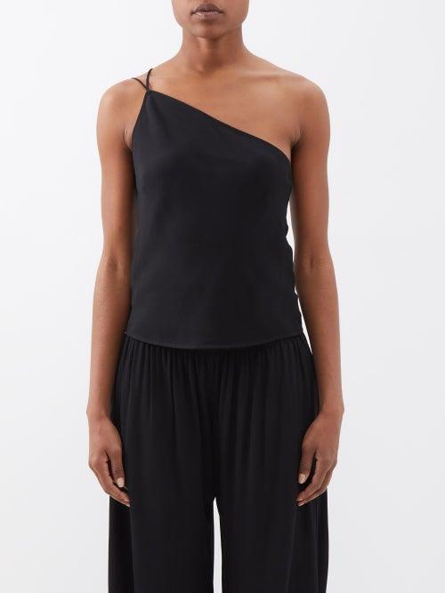 Three Graces London - Sadie Asymmetric Crepe Top - Womens - Black