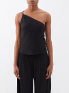 Three Graces London - Sadie Asymmetric Crepe Top - Womens - Black