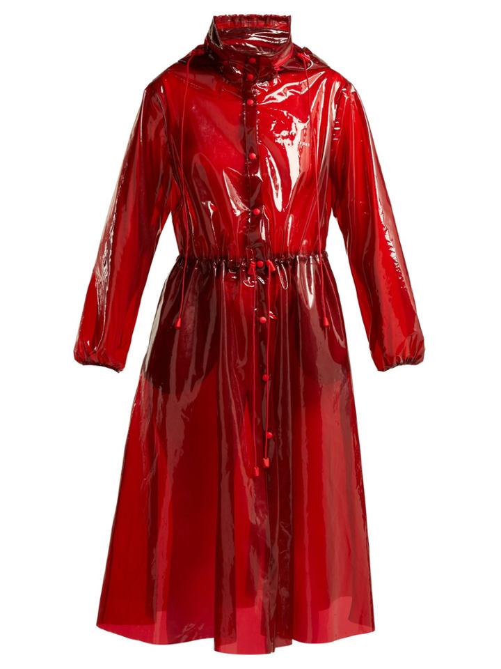 Marine Serre Logo-print Pvc Trench Coat