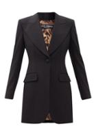 Matchesfashion.com Dolce & Gabbana - Single-breasted Wool-blend Crepe Jacket - Womens - Black