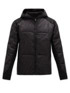 Matchesfashion.com Fendi - Ff-jacquard Mesh Panel Padded Jacket - Mens - Black