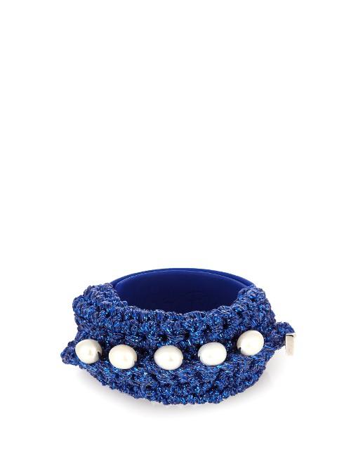Lucy Folk Pearl Diver Slap Crochet And Pearl Bracelet