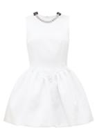 Matchesfashion.com Christopher Kane - Crystal-embellished Puffed Satin Mini Dress - Womens - White
