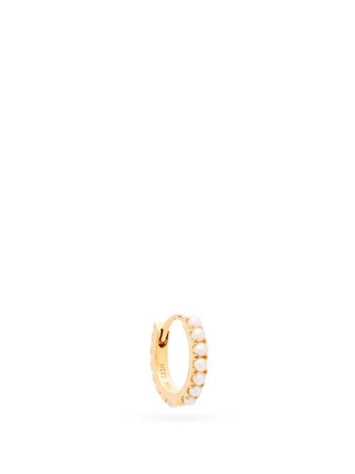 Matchesfashion.com Maria Tash - Eternity Pearl & 18kt Gold Single Earring - Womens - Yellow Gold