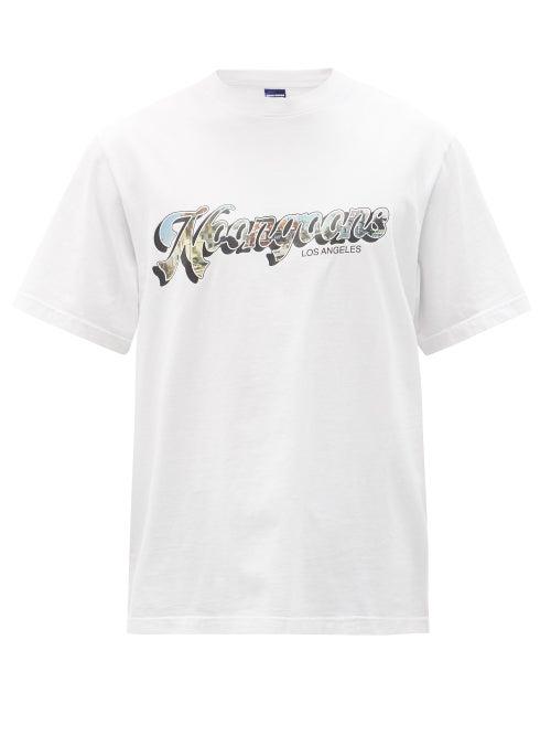 Matchesfashion.com Noon Goons - Postcard-print Cotton-jersey T-shirt - Mens - White