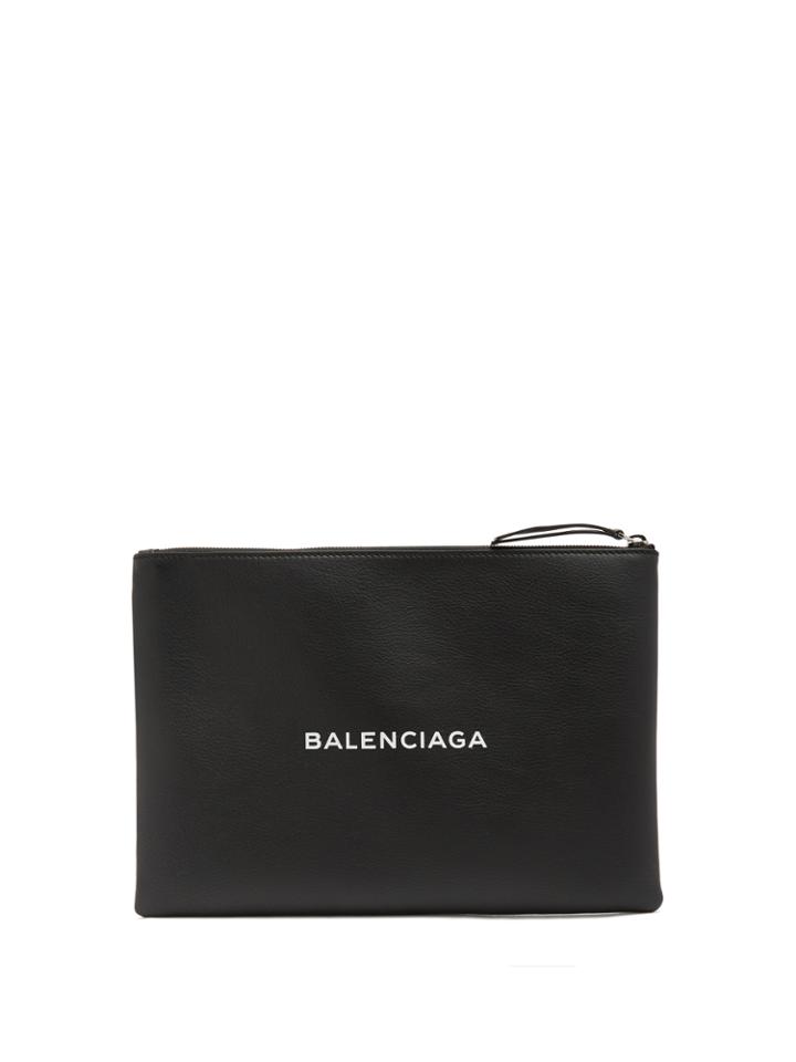 Balenciaga Shopping Clip M Leather Pouch