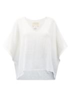 Matchesfashion.com Anaak - Kai V-neck Dip-dyed Cotton Top - Womens - White Multi