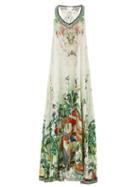 Matchesfashion.com Camilla - Daintree Dreaming Forest-print Silk Dress - Womens - White Print