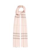 Burberry - Giant Check Tb-monogram Wool-blend Scarf - Womens - Pink Multi
