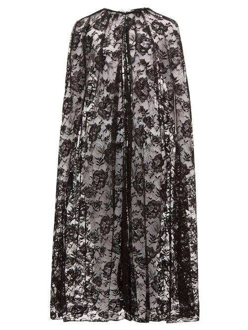 Matchesfashion.com Prada - Arm Slit Chantilly Lace Cape - Womens - Black