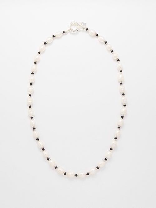 Pearl Octopuss.y - Tous Les Jours Pearl And Bead Necklace - Womens - Silver Multi