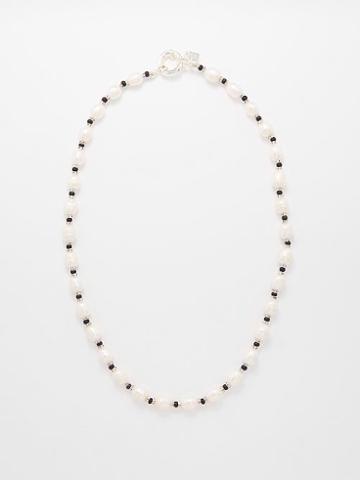 Pearl Octopuss.y - Tous Les Jours Pearl And Bead Necklace - Womens - Silver Multi