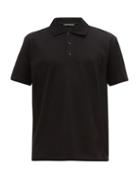Matchesfashion.com Versace - Medusa Head Embroidered Cotton Piqu Polo Shirt - Mens - Black