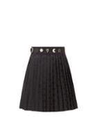 Charles Jeffrey Loverboy - Pleated Gender-jacquard Satin Mini Skirt - Womens - Black