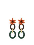Matchesfashion.com Dolce & Gabbana - Floral Drop Clip Earrings - Womens - Multi