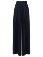 Matchesfashion.com Escvdo - Acasia High-rise Cotton Trousers - Womens - Navy