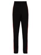 Matchesfashion.com Calvin Klein 205w39nyc - Side Stripe Wool Trousers - Mens - Black Red