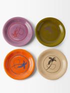 Sensi Studio - Set Of Four Trazos Sicilia Ceramic Dessert Plates - Womens - Multi