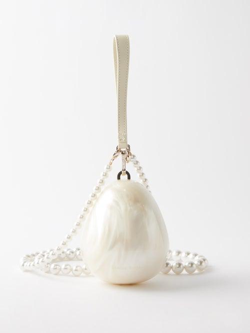 Simone Rocha - Micro Egg Pearl-effect Clutch Bag - Womens - Cream
